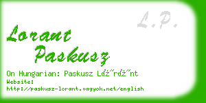 lorant paskusz business card